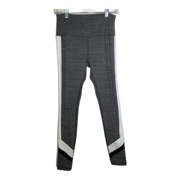 Reebok Gray Active Leggings Small Stretch High Rise Yoga Gym Pants - Picture 1 of 10